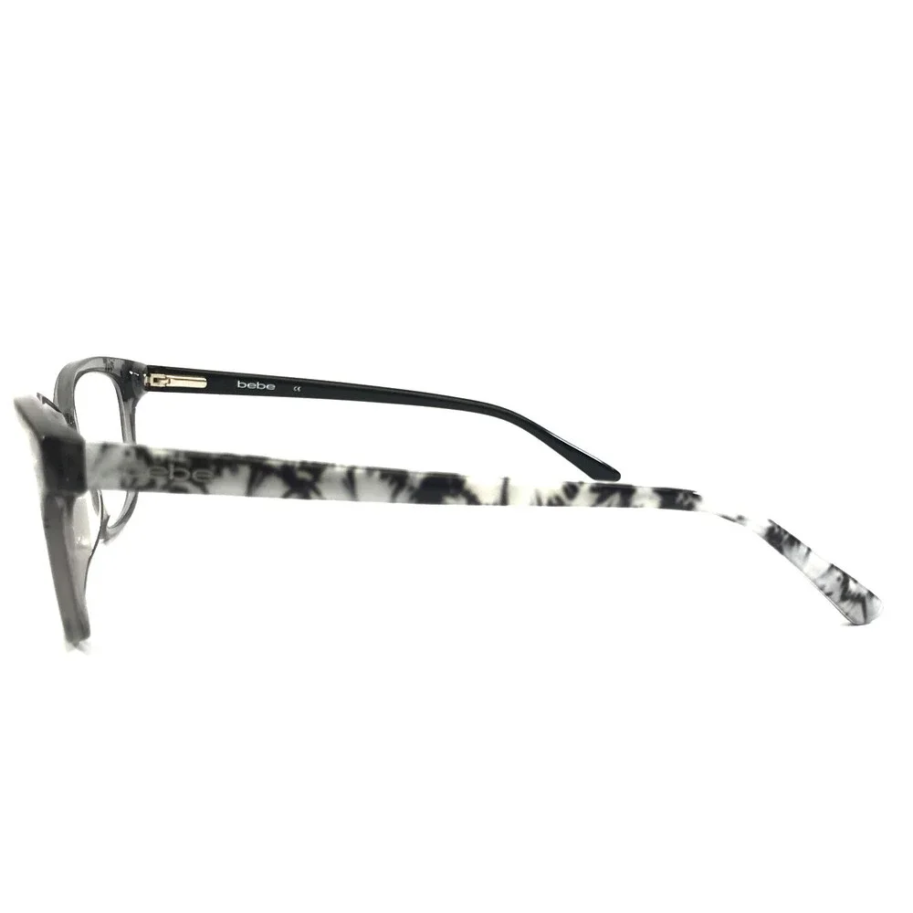 Bebe Eyeglasses Frames BB5163 001 GREY CRYSTAL Black Cat Eye Full Rim 55-17-135